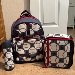 Potter Barn Kids Mackenzie PlayBall Backpack/lunchbox, stainless Cup BUNDLE!!